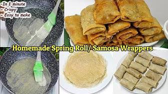 'Video thumbnail for Easy Spring Roll & Samosa Wrapper Using Liquid Batter in 1 min |No Kneading |No Swiping | No Rolling'